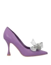 Lola Cruz Woman Pumps Purple Size 8 Leather