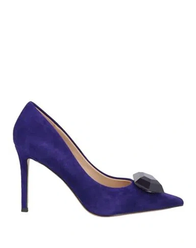 Lola Cruz Woman Pumps Purple Size 8 Leather