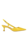 Lola Cruz Carmen 55 Pumps In Yellow Leather In Yellow