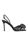 Lola Cruz Woman Sandals Black Size 10 Textile Fibers