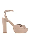 Lola Cruz Woman Sandals Blush Size 8 Leather In Pink