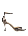 Lola Cruz Kumala 95 Sandals In Viola Leather In Yellow