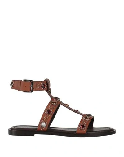 Lola Cruz Woman Sandals Brown Size 8 Leather