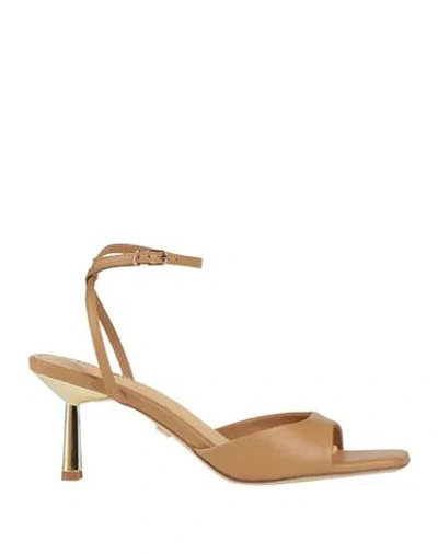 Lola Cruz Woman Sandals Camel Size 8 Leather In Beige