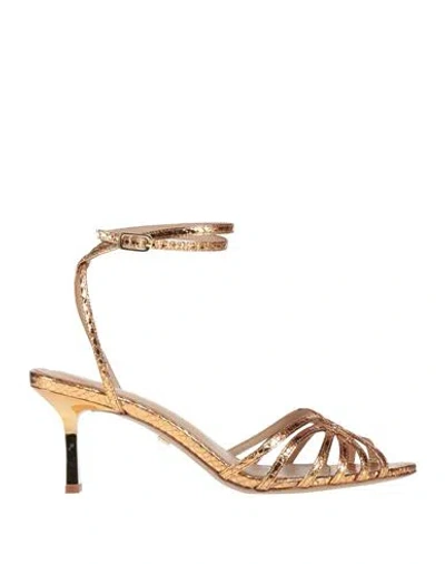 Lola Cruz Woman Sandals Copper Size 6 Leather In Gold