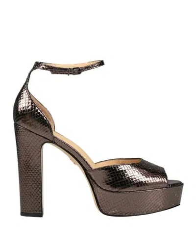 Lola Cruz Woman Sandals Dark Brown Size 10 Leather