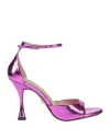 Lola Cruz Woman Sandals Fuchsia Size 8 Leather In Pink