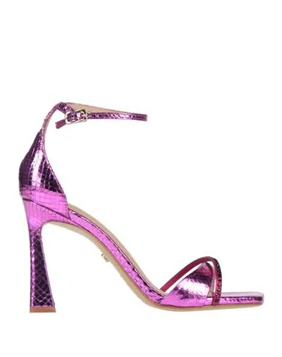 Lola Cruz Woman Sandals Fuchsia Size 8 Leather In Pink