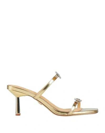 Lola Cruz Woman Sandals Gold Size 8 Leather
