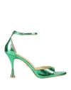 Lola Cruz Woman Sandals Green Size 11 Leather