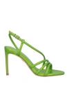 Lola Cruz Woman Sandals Green Size 8 Leather