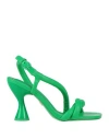 Lola Cruz Woman Sandals Green Size 7 Leather In Green