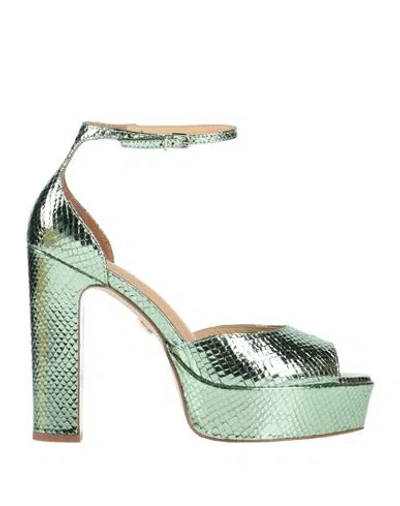 Lola Cruz Woman Sandals Light Green Size 8 Leather