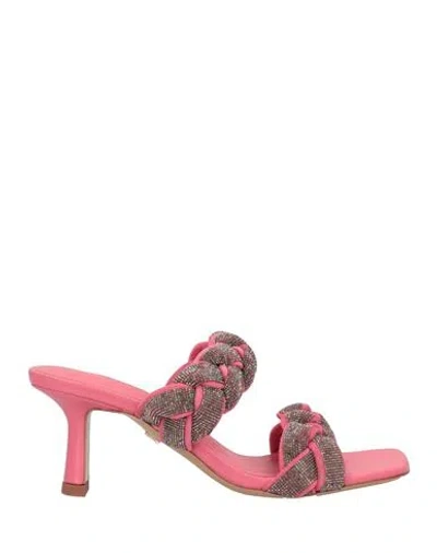 Lola Cruz Woman Sandals Magenta Size 6 Soft Leather