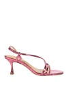 Lola Cruz Woman Sandals Magenta Size 11 Leather In Magenta