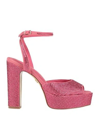 Lola Cruz Woman Sandals Magenta Size 8 Leather