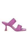 Lola Cruz Woman Sandals Mauve Size 8 Leather In Purple