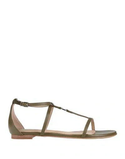 Lola Cruz Woman Sandals Military Green Size 8 Leather