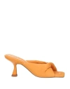 Lola Cruz Woman Sandals Orange Size 8 Leather