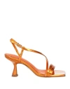 Lola Cruz Woman Sandals Orange Size 8 Leather