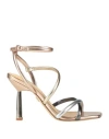 Lola Cruz Woman Sandals Platinum Size 8 Leather In Grey