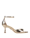 Lola Cruz Woman Sandals Platinum Size 7 Leather In Grey