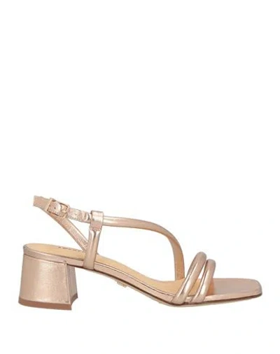 Lola Cruz Woman Sandals Rose Gold Size 8 Leather