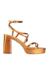 Lola Cruz Woman Sandals Rust Size 8 Leather In Red