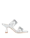 Lola Cruz Woman Sandals Silver Size 8 Leather In Silver