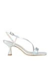 Lola Cruz Woman Sandals Silver Size 8 Leather