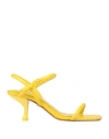 Lola Cruz Woman Sandals Yellow Size 6 Leather In Yellow