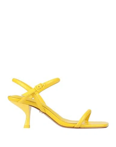 Lola Cruz Woman Sandals Yellow Size 6 Leather