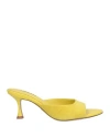 Lola Cruz Woman Sandals Yellow Size 6 Leather In Multi