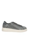 Lola Cruz Woman Sneakers Lead Size 11 Leather In Grey