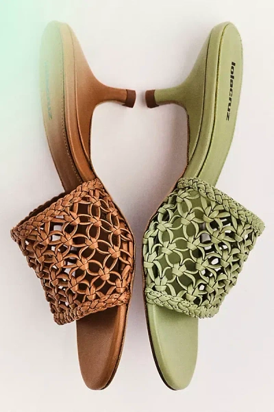 Lola Cruz Woven Heeled Mule Sandals In Multi