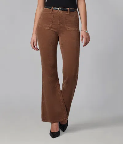Lola Denim Alice-bb High Rise Corduroy Flare Jeans In Brown
