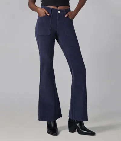 Lola Denim Alice-fd High Rise Corduroy Flare Jeans In Blue