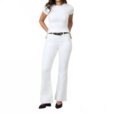 Lola Denim Alice High Rise Flare Jeans In Blue In Gold