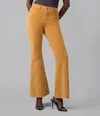 Lola Denim Alice-sc High Rise Corduroy Flare Jeans In Yellow