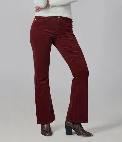 Lola Denim Alice-sr High Rise Corduroy Flare Jeans In Red