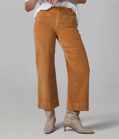 Lola Denim Colette-sc High Rise Corduroy Wide Leg Jeans In Yellow
