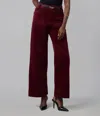 Lola Denim Colette-sr High Rise Corduroy Wide Leg Jeans In Red
