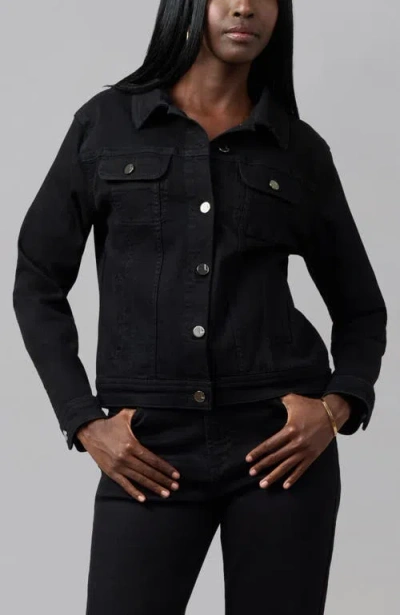 Lola Denim Gabriella Classic Denim Jacket In Black
