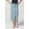 Lola Denim Halston High Rise Maxi Skirt In Blue