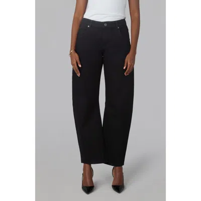 Lola Denim Lennox High Rise Barrel Jeans In Black