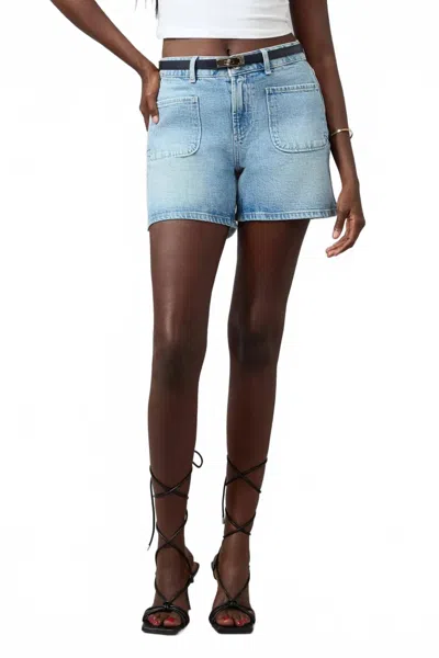 Lola Denim Liana High Rise Cut-off Shorts In Whimsy Blue In Multi