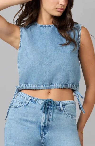 Lola Denim Liel Cotton Twill Top In Blue