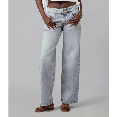 Lola Denim Miro Mid Rise Comfort Straight Jeans In Gray