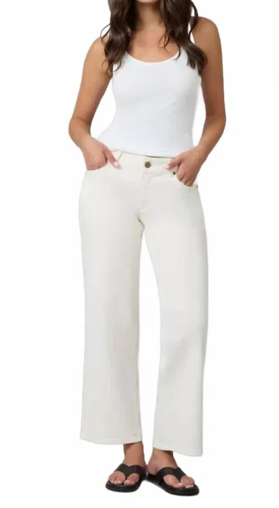 Lola Denim Miro Mid Rise Comfort Straight Jeans In Raw In Blue
