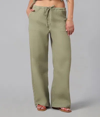 Lola Denim Remy Mid Rise Wide Leg Jeans 32" Inseam In Green
